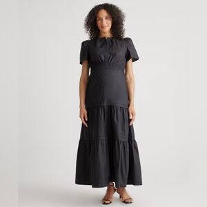Quince 100% Organic Cotton Poplin Maternity Tiered Maxi Dress